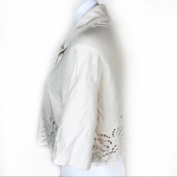 Bcbg Maxazria Spring Cropped Jacket Women's Size Small Cream - Picture 7 of 9